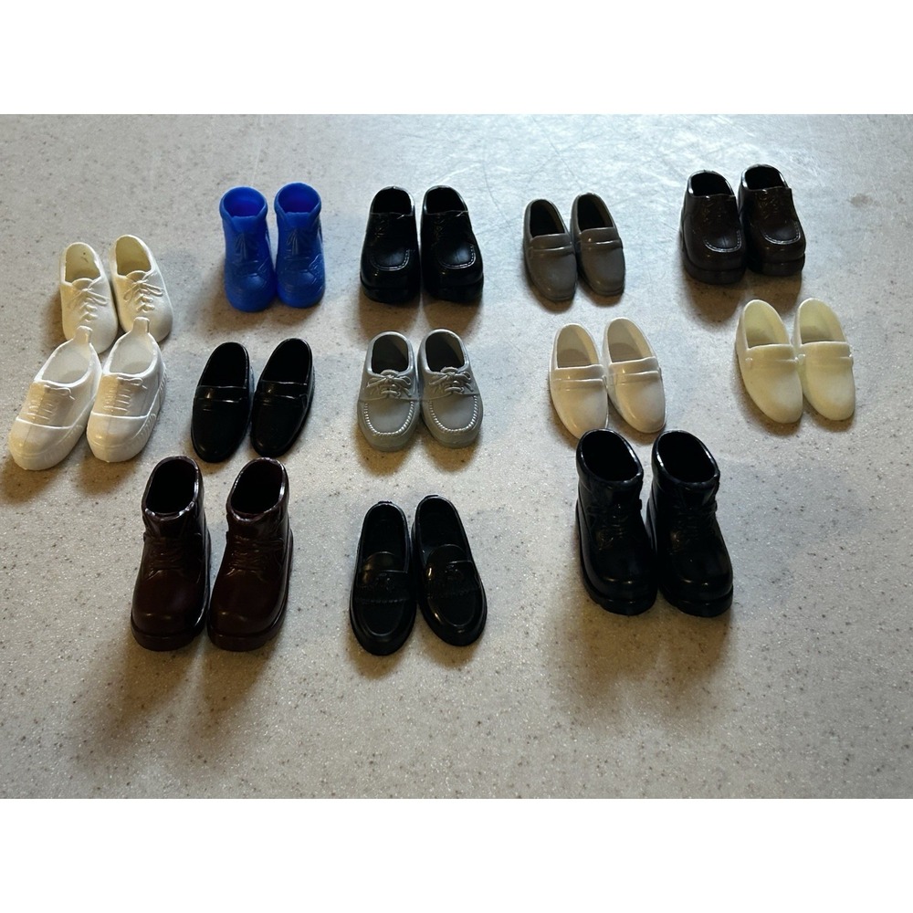 Barbie‎ Ken Doll Shoes Lot Of 13 Pairs Boots Loafers Lot Fit 12" Doll